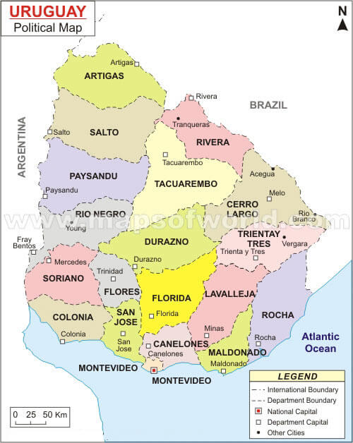 Uruguay Political Map